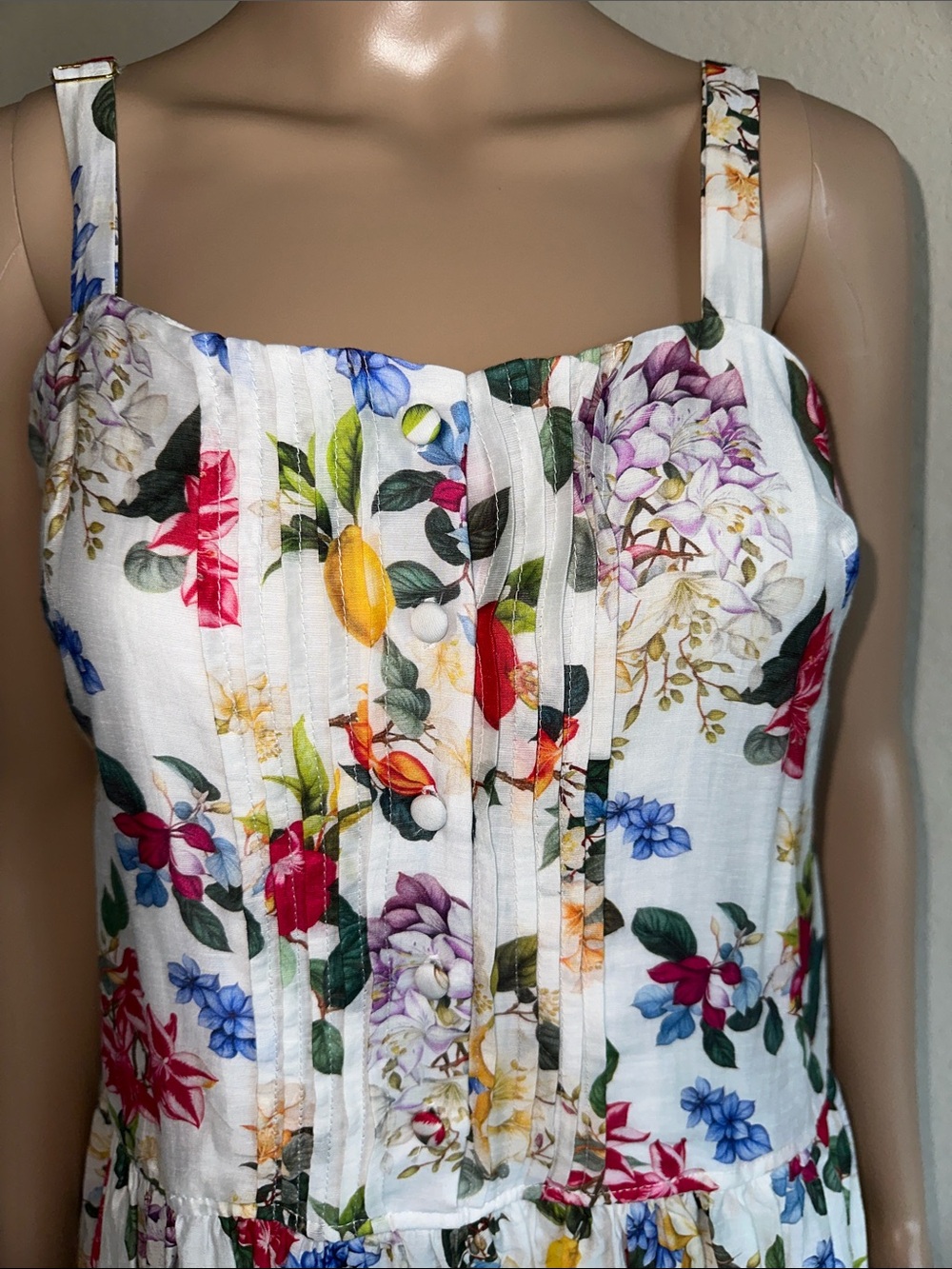 New Taylor White Floral Mini Dress with Multicolor Blooms Size 8 - Picture 4 of 12